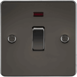 Flat Plate - Knightsbridge Gunmetal 20A 1G DP Switch with Neon (FP8341NGM)