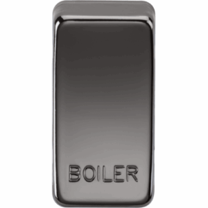 Grid Wiring Accessories - Knightsbridge Black Nickel Switch cover marked BOILER (GDBOILBN)