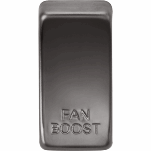 Grid Wiring Accessories - Knightsbridge Black Nickel Switch cover marked FAN BOOST (GDBOOSTBN)