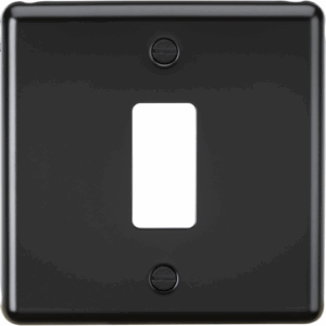 Grid Wiring Accessories - Knightsbridge Matt Black 1G Grid Faceplate (GDCL1MB)