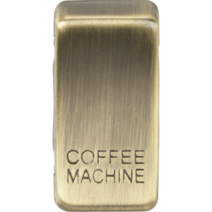 Grid Wiring Accessories - Knightsbridge Antique Brass Switch cover marked COFFEE MACHINE (GDCOFFAB)