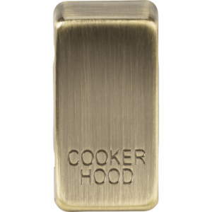 Grid Wiring Accessories - Knightsbridge Antique Brass Switch cover marked COOKER HOOD (GDCOOKAB)