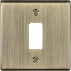 Grid Wiring Accessories - Knightsbridge Antique Brass 1G Grid Faceplate (GDCS1AB)