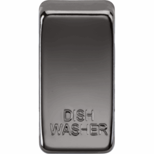 Grid Wiring Accessories - Knightsbridge Black Nickel Switch cover marked DISHWASHER (GDDISHBN)