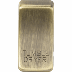 Grid Wiring Accessories - Knightsbridge Antique Brass Switch cover marked TUMBLE DRYER (GDDRYAB)