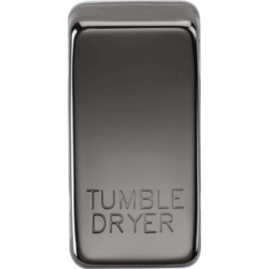 Grid Wiring Accessories - Knightsbridge Black Nickel Switch cover marked TUMBLE DRYER (GDDRYBN)