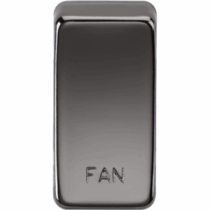 Grid Wiring Accessories - Knightsbridge Black Nickel Switch cover marked FAN (GDFANBN)