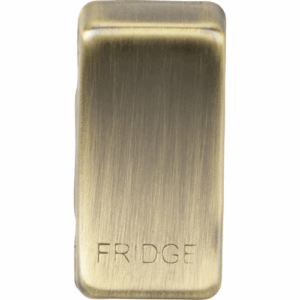 Grid Wiring Accessories - Knightsbridge Antique Brass Switch cover marked FRIDGE (GDFRIDGEAB)