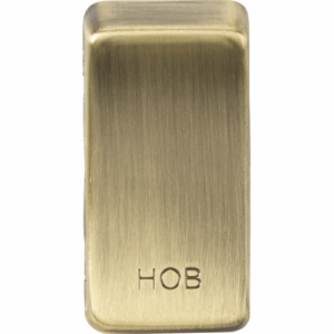 Grid Wiring Accessories - Knightsbridge Antique Brass Switch cover marked HOB (GDHOBAB)