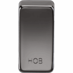 Grid Wiring Accessories - Knightsbridge Black Nickel Switch cover marked HOB (GDHOBBN)