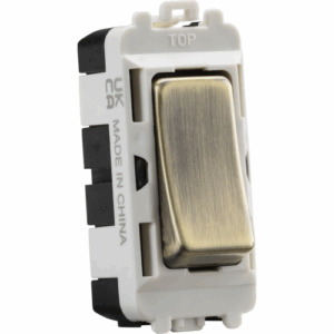 Grid Wiring Accessories - Knightsbridge Antique Brass 20AX DP grid module (GDM002AB)