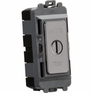 Grid Wiring Accessories - Knightsbridge Black Nickel 20AX DP key module (marked EMG LTG TEST) (GDM008BN)
