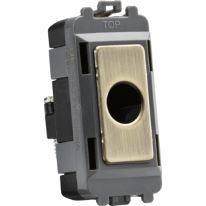 Grid Wiring Accessories - Knightsbridge Antique Brass Flex outlet module (up to 10mm) (GDM012AB)