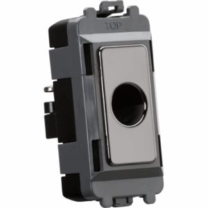 Grid Wiring Accessories - Knightsbridge Black Nickel Flex outlet module (up to 10mm) (GDM012BN)