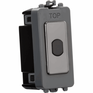 Grid Wiring Accessories - Knightsbridge Black Nickel 1G 1-way 10-200W (10-100W LED) trailing edge dimmer (Press Type) (GDM014BN)