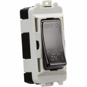 Grid Wiring Accessories - Knightsbridge Black Nickel 10A Fan Isolator Module (GDM020BN)