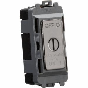 Grid Wiring Accessories - Knightsbridge Black Nickel 10A Fan Isolator Key Switch Module (GDM021BN)