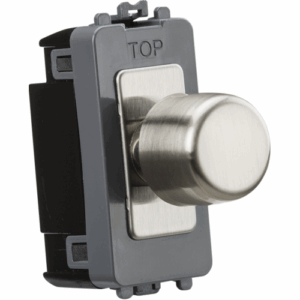 Grid Wiring Accessories - Knightsbridge Brushed Chrome 2-way 10-150W (5-150W LED) Intelligent Dimmer (GDM150IBC)