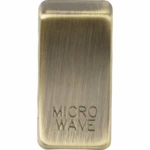 Grid Wiring Accessories - Knightsbridge Antique Brass Switch cover marked MICROWAVE (GDMICROAB)