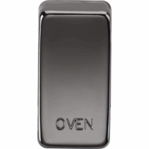 Grid Wiring Accessories - Knightsbridge Black Nickel Switch cover marked OVEN (GDOVENBN)