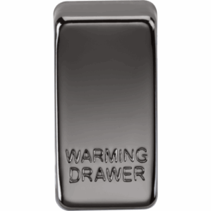 Grid Wiring Accessories - Knightsbridge Black Nickel Switch cover marked WARMING DRAWER (GDWARMBN)