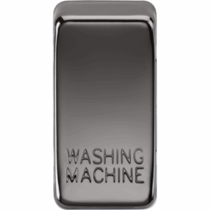 Grid Wiring Accessories - Knightsbridge Black Nickel Switch cover marked WASHING MACHINE (GDWASHBN)
