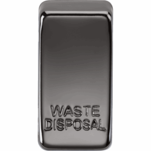 Grid Wiring Accessories - Knightsbridge Black Nickel Switch cover marked WASTE DISPOSAL (GDWASTEBN)