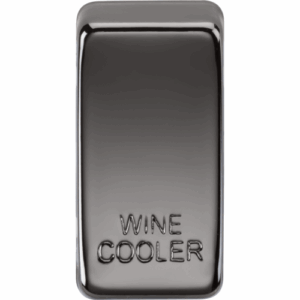 Grid Wiring Accessories - Knightsbridge Black Nickel Switch cover marked WINE COOLER (GDWINEBN)