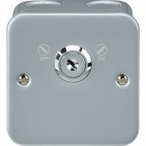 Metal Clad Range - Knightsbridge Silver/Grey 20A DP Lockable Switch (M8341L)