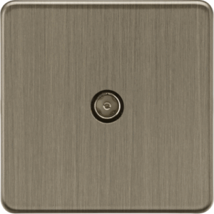 Knightsbridge Antique Brass 1G TV Outlet (Non-Isolated)