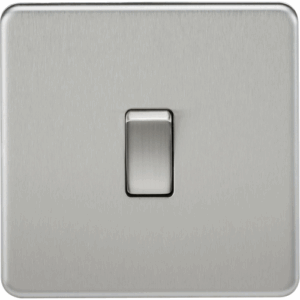 ML Accessories - Knightsbridge Screwless Brushed Chrome 10AX 1G DP Switch (SF1000DPBC)