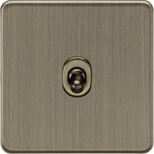 ML Accessories - Knightsbridge Screwless Antique Brass 10AX 1G Intermediate Toggle Switch (SF12TOGAB)