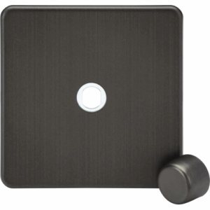 Knightsbridge Smoked Bronze 1G Dimmer Plate with Matching Metal Dimmer Cap