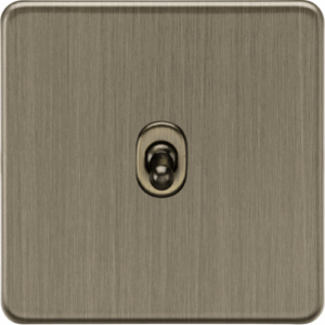 ML Accessories - Knightsbridge Screwless Antique Brass 10AX 1G 2-way Toggle Switch (SF1TOGAB)