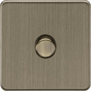 ML Accessories - Knightsbridge Screwless Antique Brass 1G 2-way 10-200W (5-150W LED) Intelligent dimmer (SF2191AB)