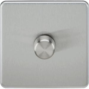 ML Accessories - Knightsbridge Screwless Brushed Chrome 1G 2-way 10-200W (5-150W LED) Intelligent dimmer (SF2191BC)