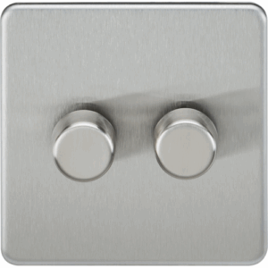 ML Accessories - Knightsbridge Screwless Brushed Chrome 2G 2-way 10-200W (5-150W LED) Intelligent dimmer (SF2192BC)