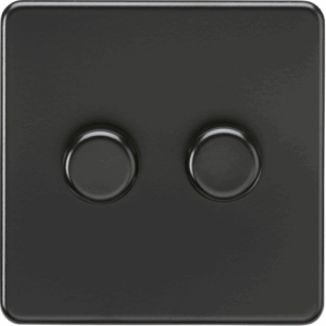 ML Accessories - Knightsbridge Matt Black 2G 2-way 10-200W (5-150W LED) Intelligent dimmer (SF2192MBB)