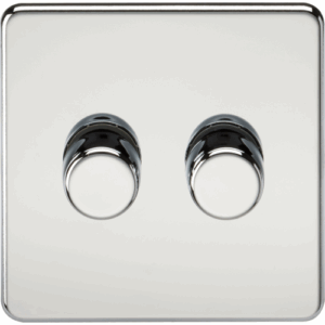 ML Accessories - Knightsbridge Screwless Polished Chrome 2G 2-way 10-200W (5-150W LED) Intelligent dimmer (SF2192PC)