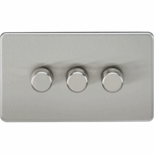 ML Accessories - Knightsbridge Screwless Brushed Chrome 3G 2-way 10-200W (5-150W LED) Intelligent dimmer (SF2193BC)