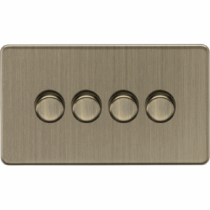 ML Accessories - Knightsbridge Screwless Antique Brass 4G 2-way 10-200W (5-150W LED) Intelligent dimmer (SF2194AB)