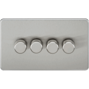 ML Accessories - Knightsbridge Screwless Brushed Chrome 4G 2-way 10-200W (5-150W LED) Intelligent dimmer (SF2194BC)