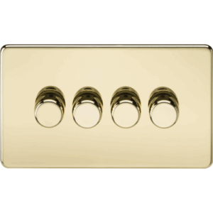 ML Accessories - Knightsbridge Screwless Polished Brass 4G 2-way 10-200W (5-150W LED) Intelligent dimmer (SF2194PB)