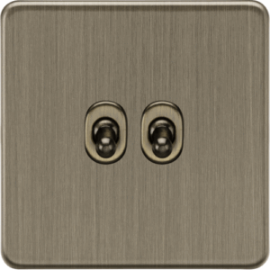 ML Accessories - Knightsbridge Screwless Antique Brass 10AX 2G 2-way Toggle Switch (SF2TOGAB)