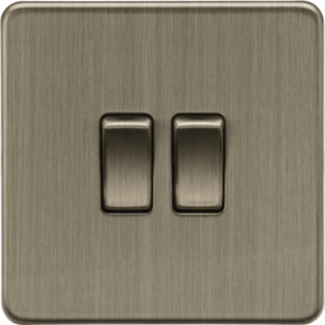 ML Accessories - Knightsbridge Antique Brass 10AX 2G 2-Way Switch (SF3000AB)
