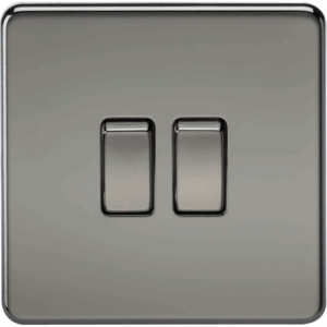 ML Accessories - Knightsbridge Black Nickel 10AX 2G 2-way Switch (SF3000BN)