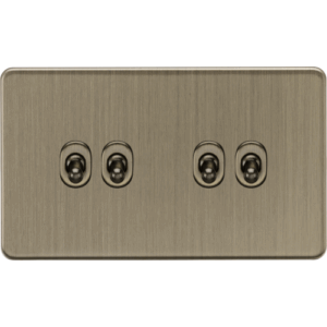 ML Accessories - Knightsbridge Screwless Antique Brass 10AX 4G 2-way Toggle Switch (SF4TOGAB)