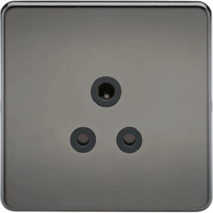 ML Accessories - Knightsbridge Black Nickel 5A Unswitched Socket with Insert (SF5ABN)