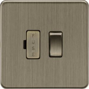 ML Accessories - Knightsbridge Screwless Antique Brass 13A Switched Fused Spur Unit (SF6300AB)