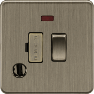ML Accessories - Knightsbridge Antique Brass 13A Switched Fused Spur with Neon and Flex Outlet (SF6300FAB)